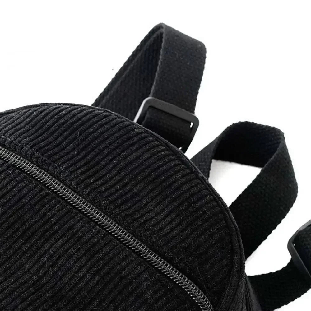 Mini corduroy backpack with adjustable straps