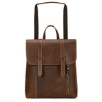 Structured leather rucksack backpack