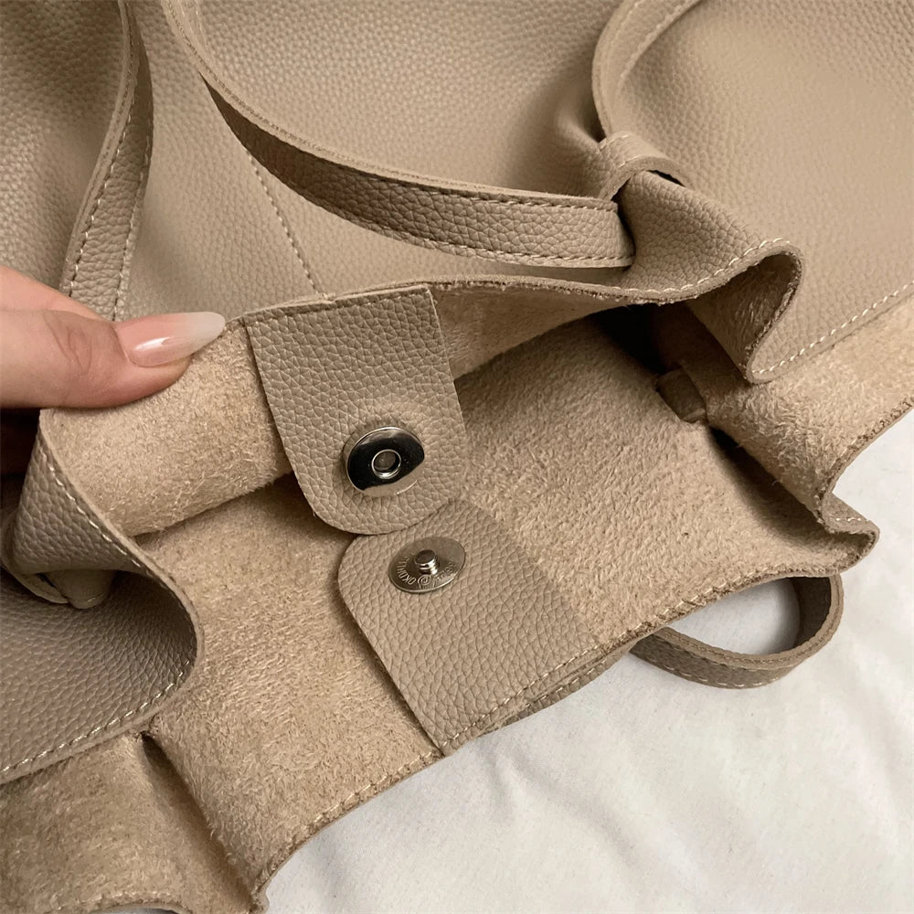 Modern leather tote bag