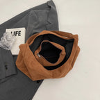 Chic suede slouch shoulder bag