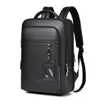Business leather laptop backpack