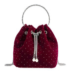 Corduroy handbag with chain strap