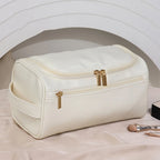 Large leather toiletry pouch
