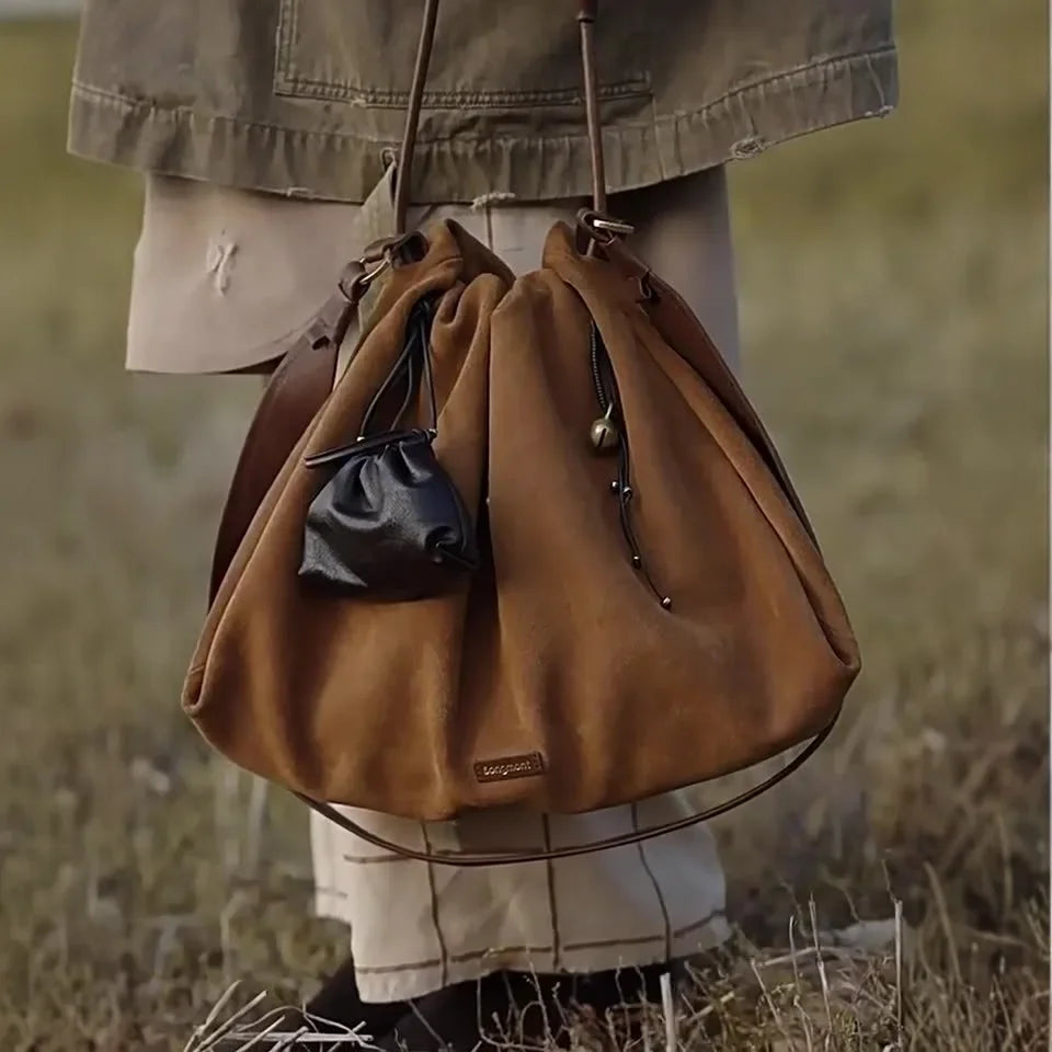 Large suede handbag for all seasons