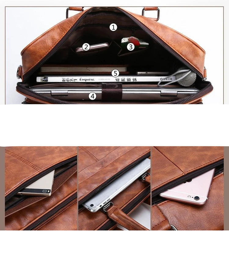 Leather business briefcase