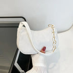 Corduroy handbag set with soft chain handle