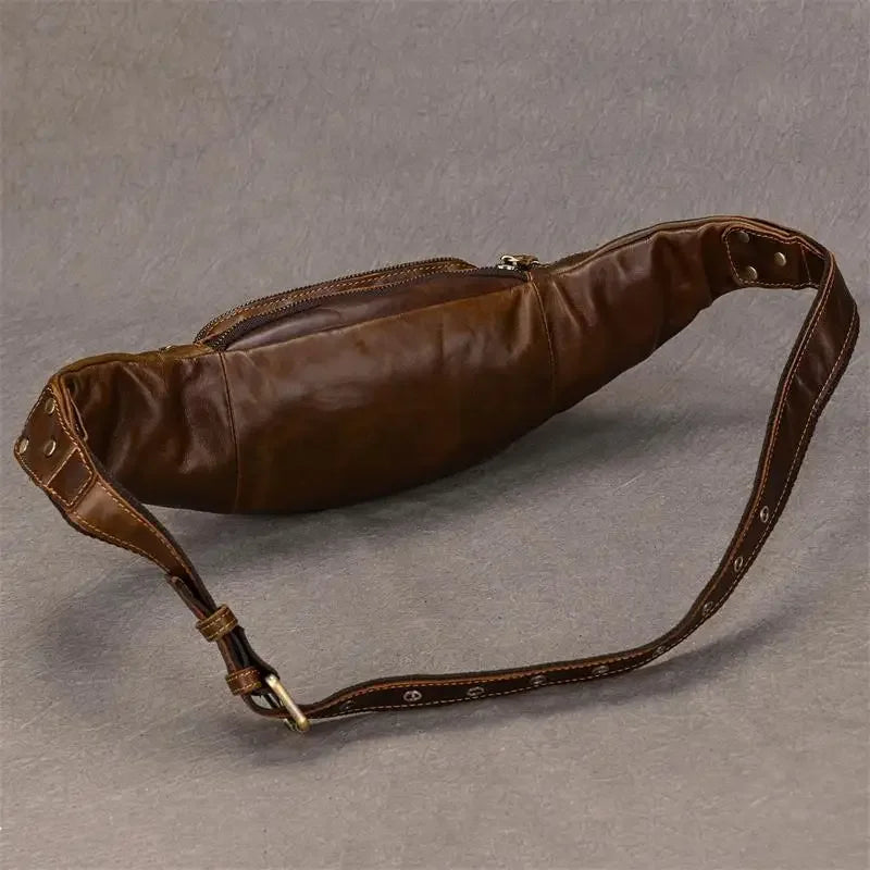 Minimalist leather waist bag