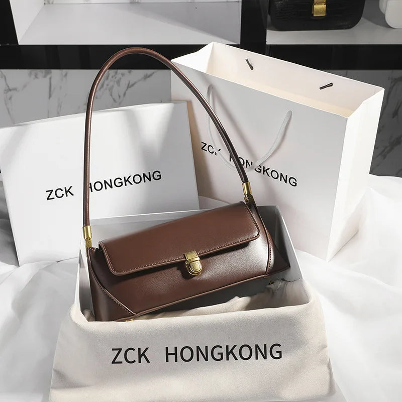 Soft leather shoulder handbag