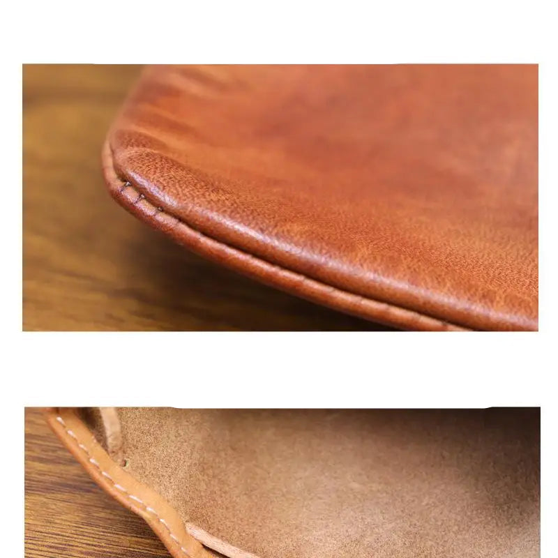 Leather coin pouch drawstring clutch