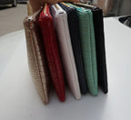 Textured leather clutch