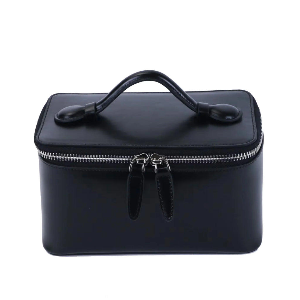 Travel leather vanity bag