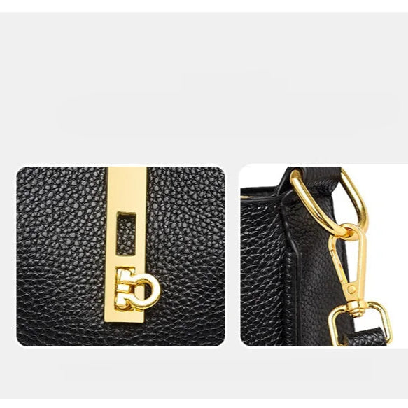 Functional leather crossbody bag