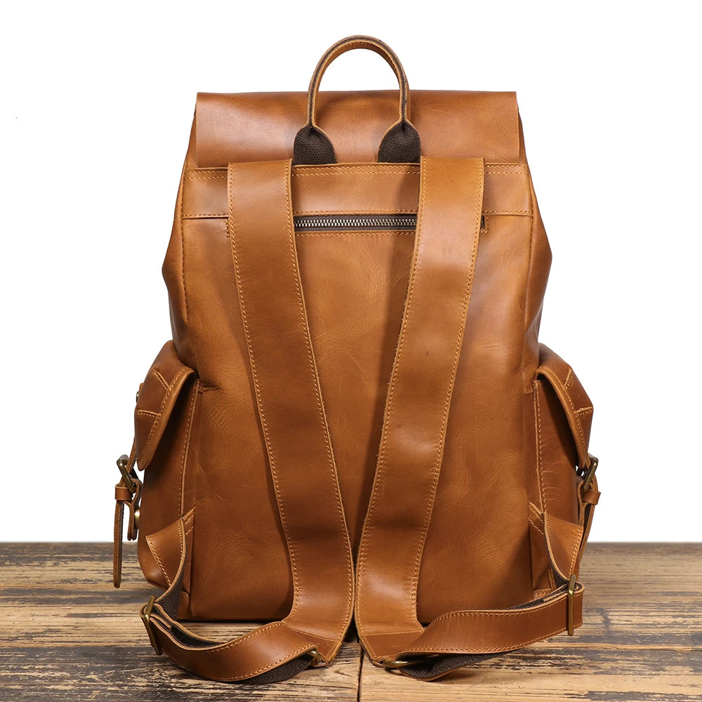 Vintage brown leather rucksack
