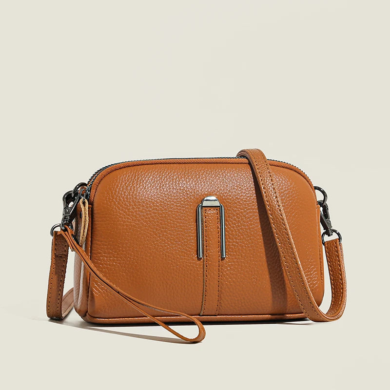 Lightweight leather sling bag