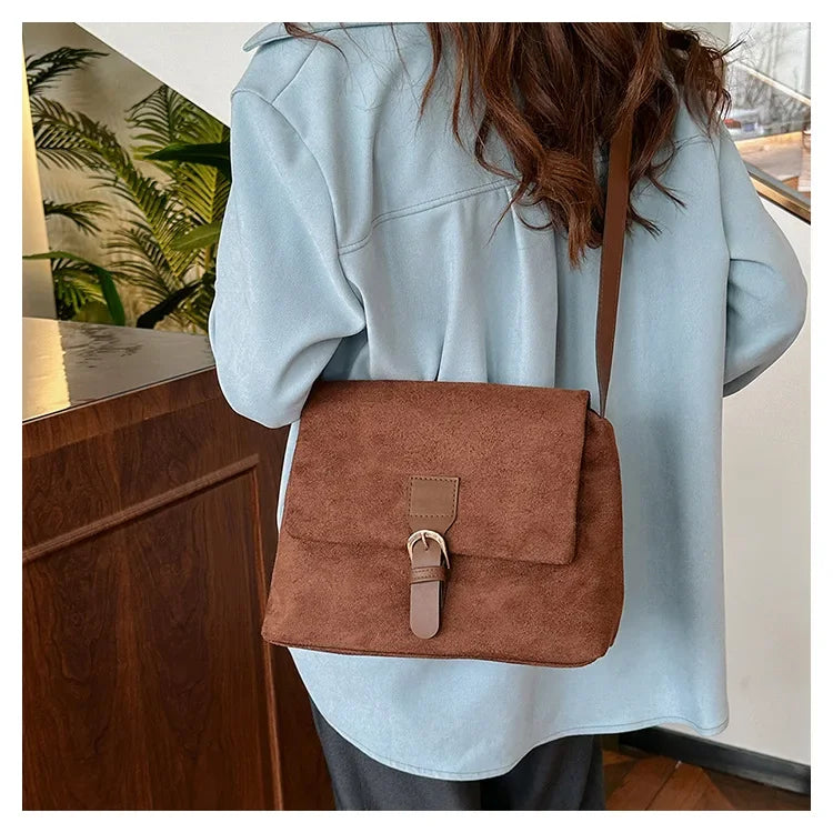 Casual suede sling handbag