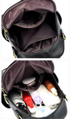Modern leather backpack for women