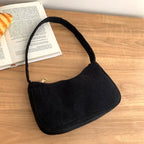 Soft corduroy handbag with single strap