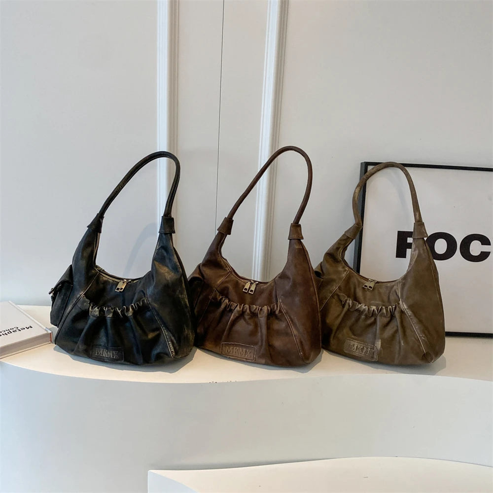 Vintage leather hobo bag