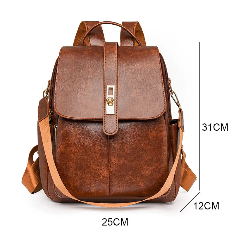 Leather flap satchel