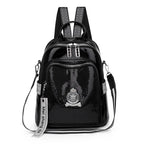 Women’s black leather backpack