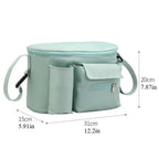 Grey stroller diaper bag