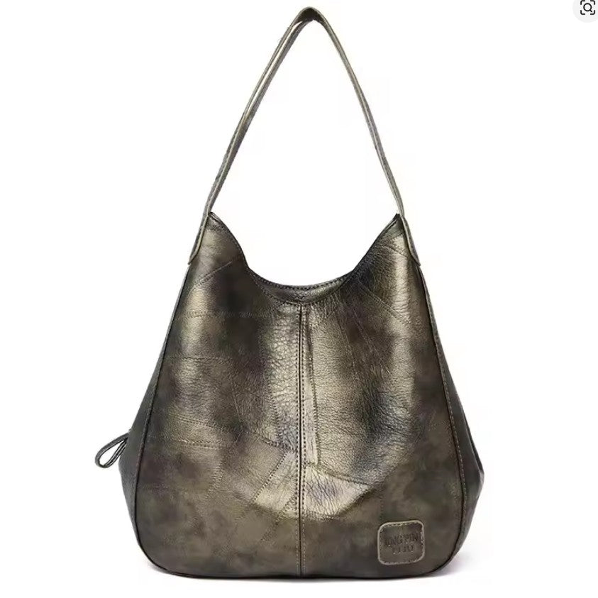 Copper leather hobo bag
