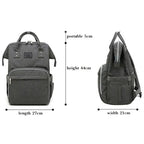 Black stroller compatible diaper backpack