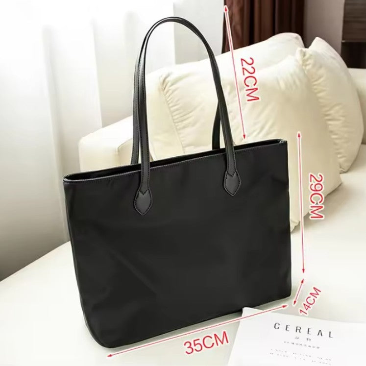 Black canvas shopper bag