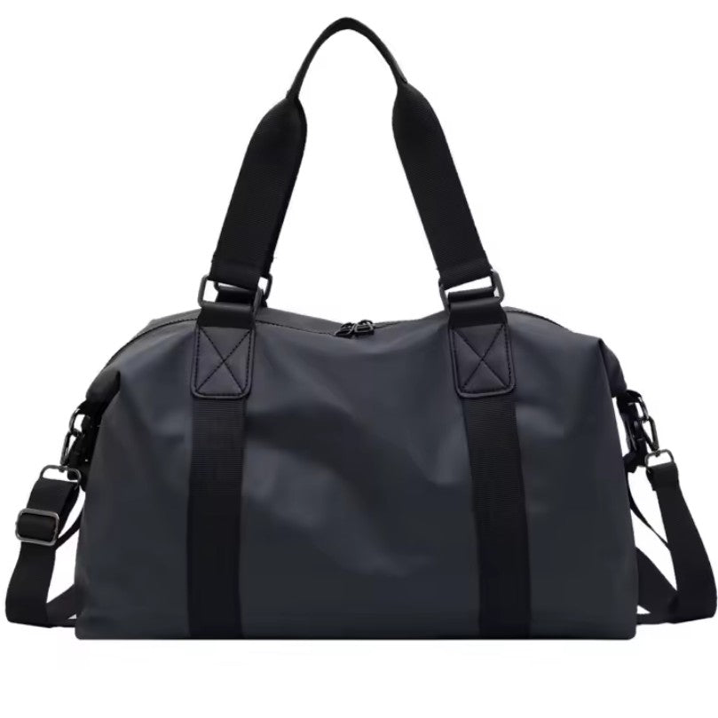Black grey sports duffel bag