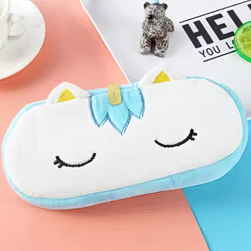 Blue unicorn pencil case for kids