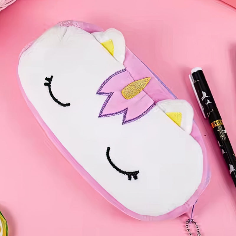 Pink unicorn pencil case for kids