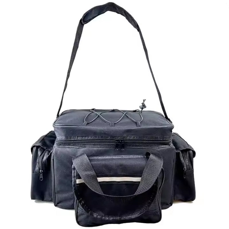 Black waterproof fishing shoulder bag