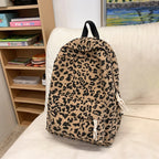 Leopard corduroy backpack