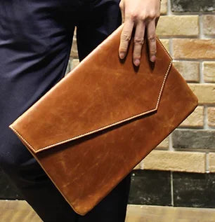 Men's leather clutch bag