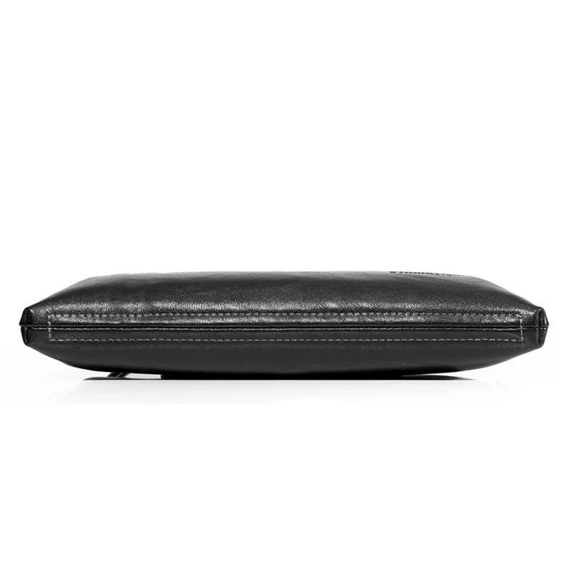 Minimalist leather clutch with detachable strap