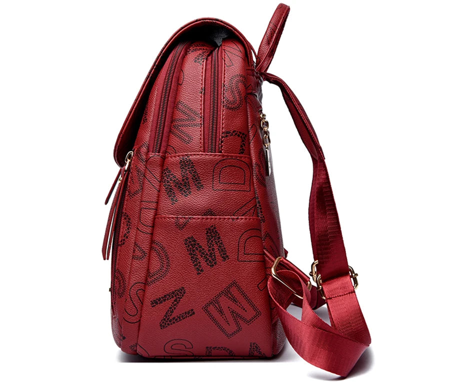 Designer-style leather backpack
