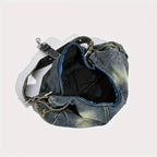 Stonewashed denim handbag with soft finish