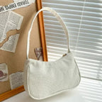 Soft corduroy handbag with single strap