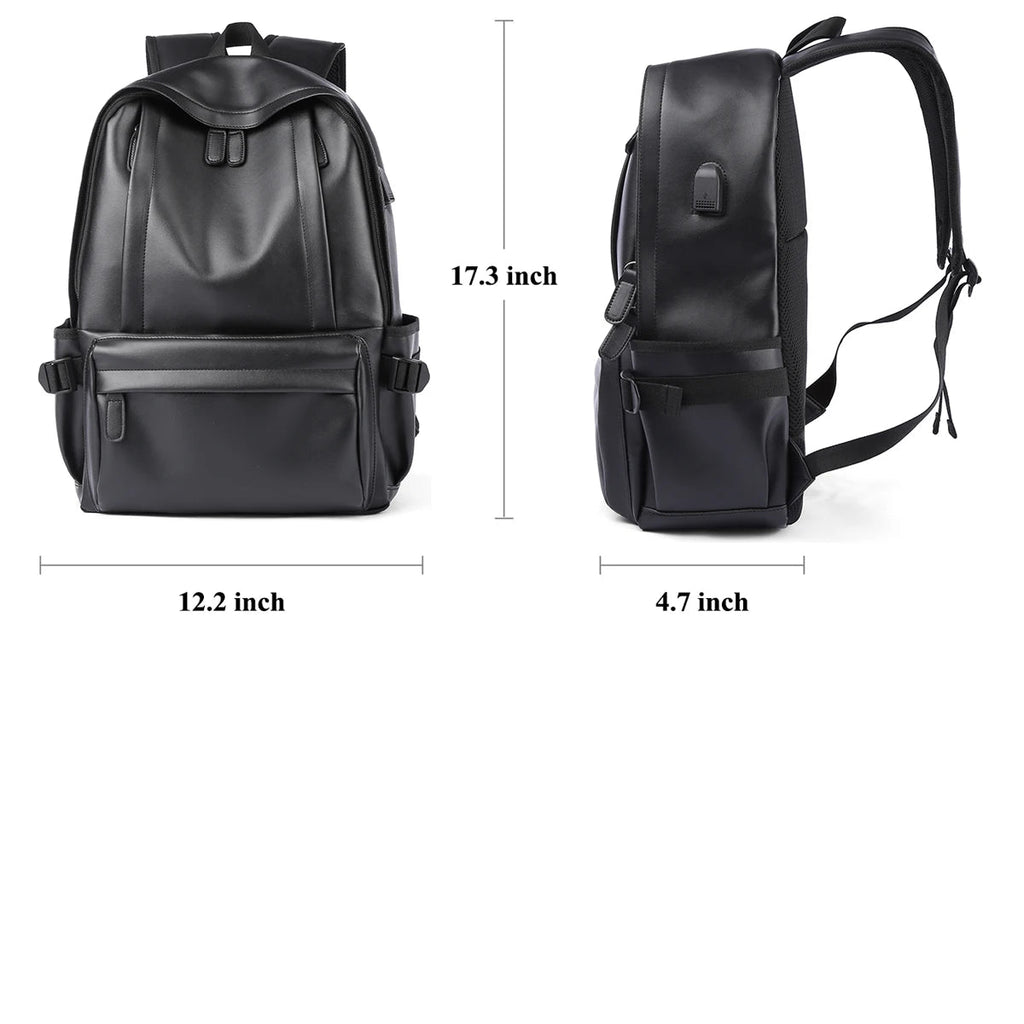 Large leather backpack for men