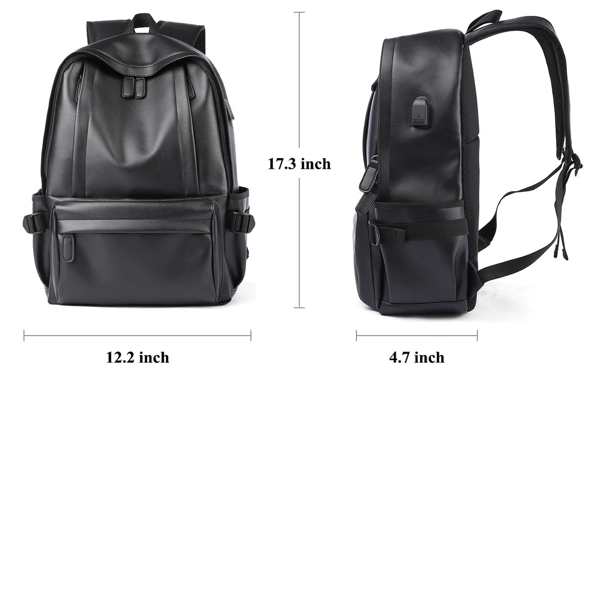 Large leather backpack for men