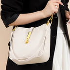 Functional leather crossbody bag