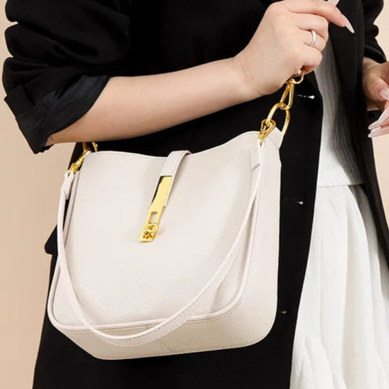 Functional leather crossbody bag