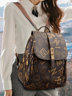 Designer-style leather backpack