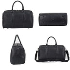 Business leather weekender duffle bag