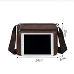 Men soft leather crossbody bag