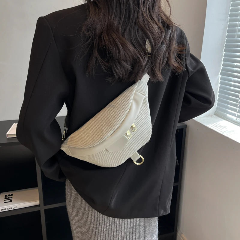 Adjustable corduroy bum bag