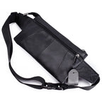 Wide-strap leather bum bag