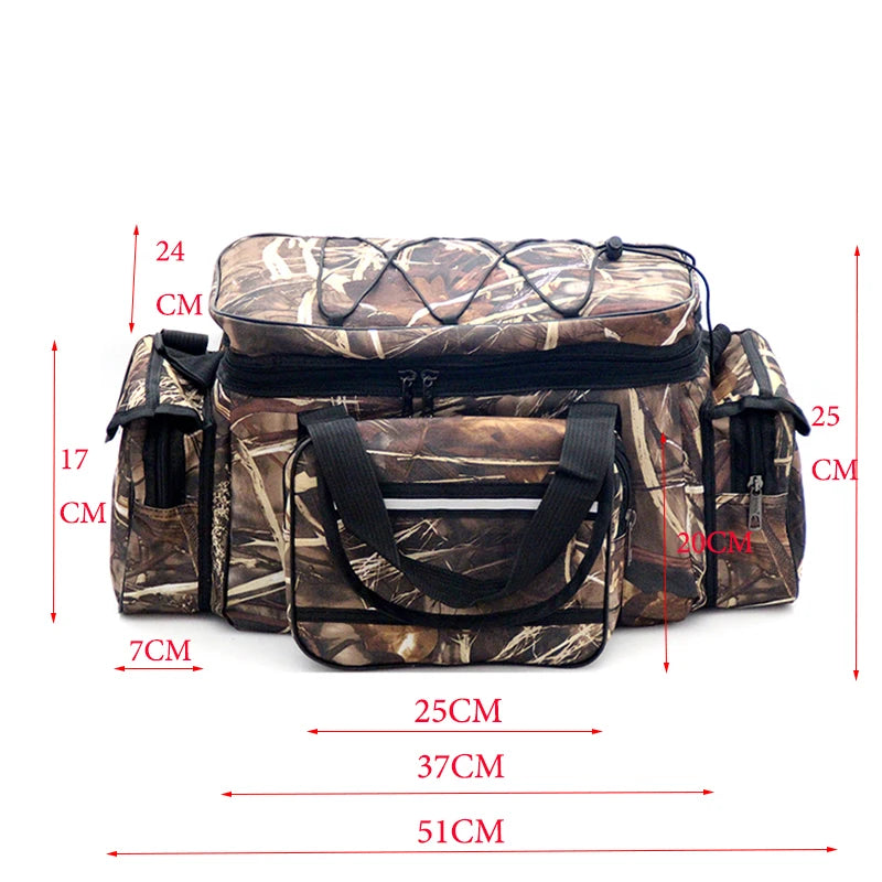 Black waterproof fishing shoulder bag