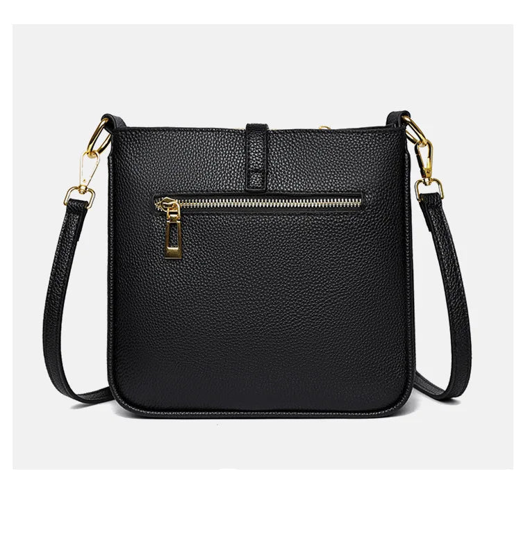 Functional leather crossbody bag