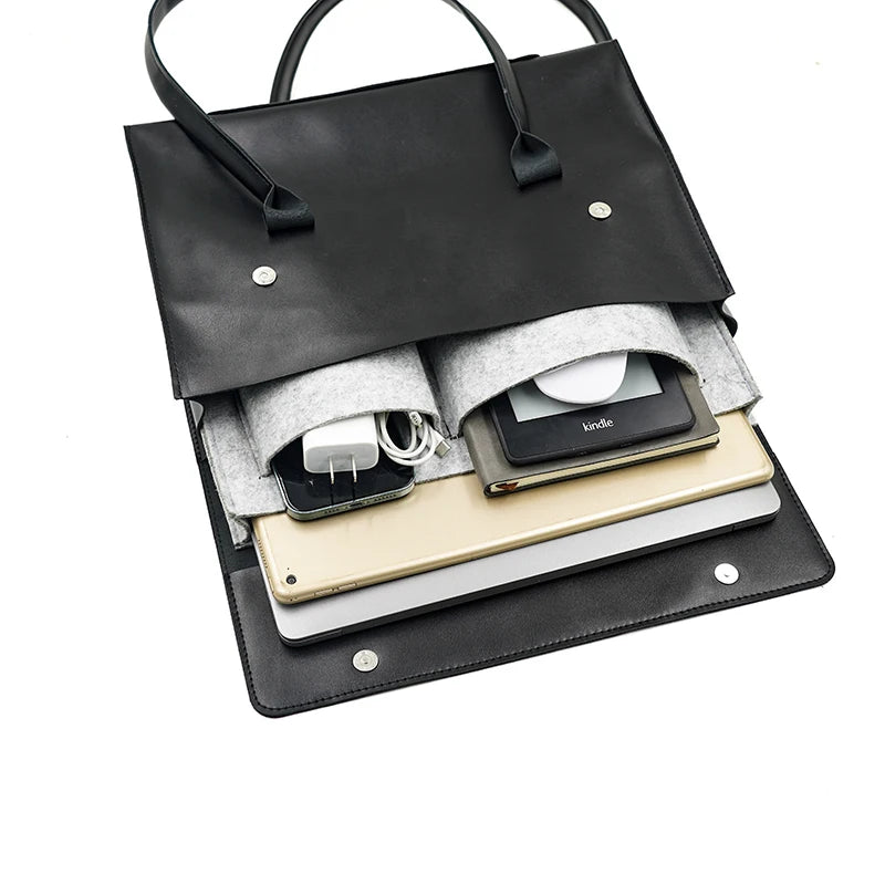 Women's leather laptop shoulder messenger bag
